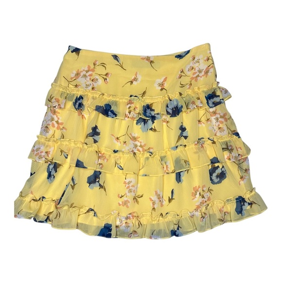 Lauren Ralph Lauren Floral Ruffle Trim Georgette Mini Skirt. Sz: 8 - Picture 5 of 7